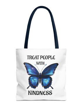 NWT Kindness Butterfly Tote Bag 16"x16"  Aesthetic Gift Everyday Canvas Shopper